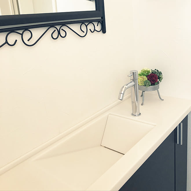 バス トイレ トイレの手洗いカウンター トイレ鏡 積水ハウス リゾート風 などのインテリア実例 18 08 13 16 47 34 Roomclip ルームクリップ