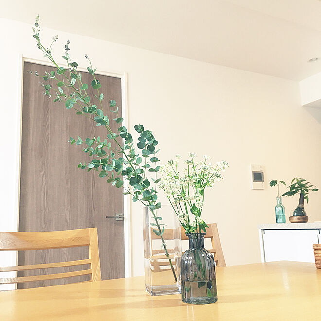 テーブル 植物のある暮らし フラワーベース ユーカリ 夏 などのインテリア実例 09 01 23 16 26 Roomclip ルームクリップ
