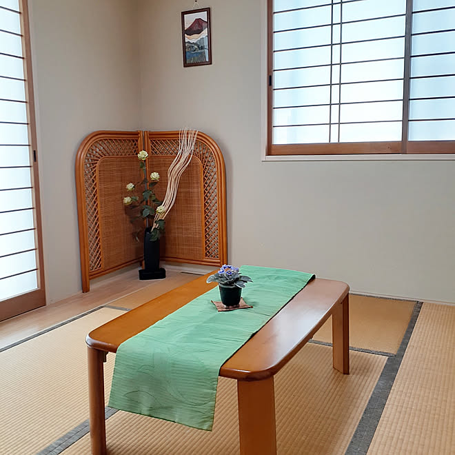 和モダンインテリア 和室 客間 浴衣帯リメイク 陶芸作品 などのインテリア実例 06 28 13 28 35 Roomclip ルームクリップ