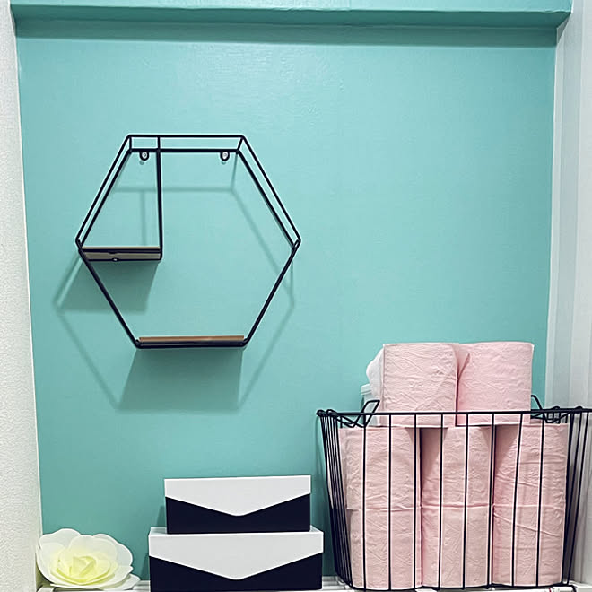 ティファニー風 ダイソー 壁紙 Daiso ティファニーブルー などのインテリア実例 22 03 05 28 37 Roomclip ルームクリップ