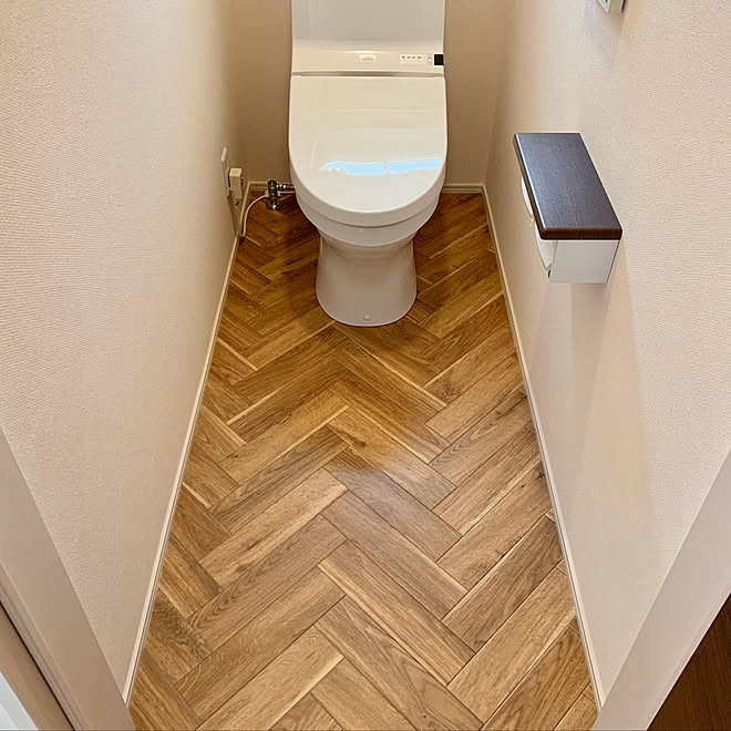 サンゲツ トイレdiy クッションフロアdiy ヘリンボーン サンゲツクッションフロア などのインテリア実例 21 09 12 22 57 21 Roomclip ルームクリップ