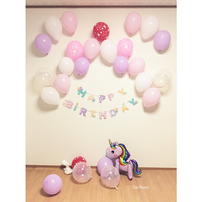 バースデー飾り パステル ゆめかわ Illusie300 キャンドゥ などのインテリア実例 19 06 07 02 08 21 Roomclip ルームクリップ