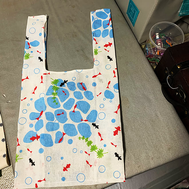 金魚 エコバッグ 手ぬぐいインテリア アイロン台 100均 などのインテリア実例 08 15 16 45 52 Roomclip ルームクリップ