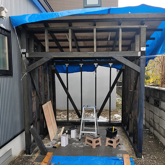 部屋全体 合板 自転車小屋 2 4 シンプソン金具 などのインテリア実例 11 23 17 56 40 Roomclip ルームクリップ