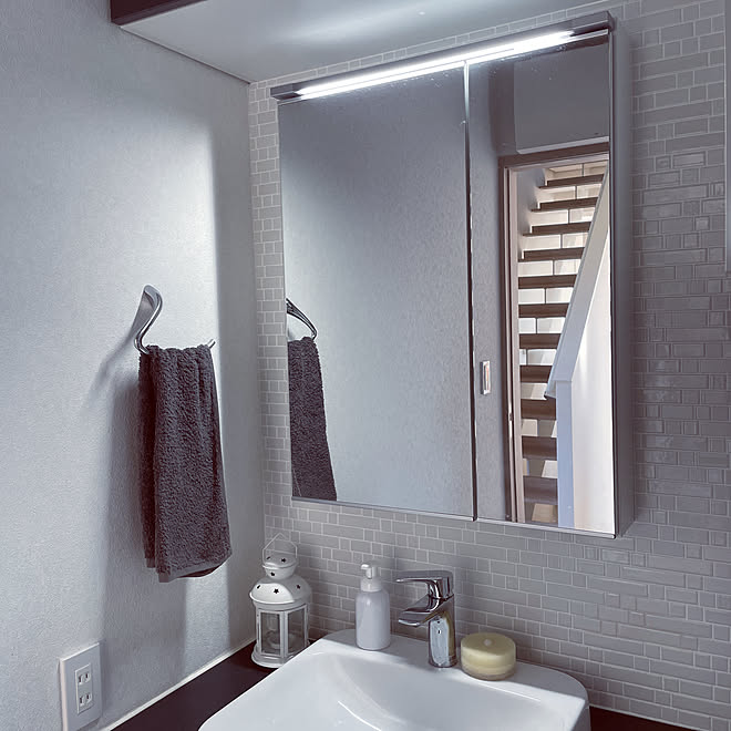 洗面所 タイルのインテリア タイル 北欧 ナチュラル へーべリアン などのインテリア実例 22 01 13 11 23 44 Roomclip ルームクリップ