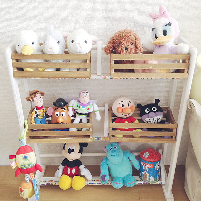 ベッド周り ぬいぐるみ収納 こどもスペース 100均 ディズニー などのインテリア実例 18 03 23 12 57 03 Roomclip ルームクリップ