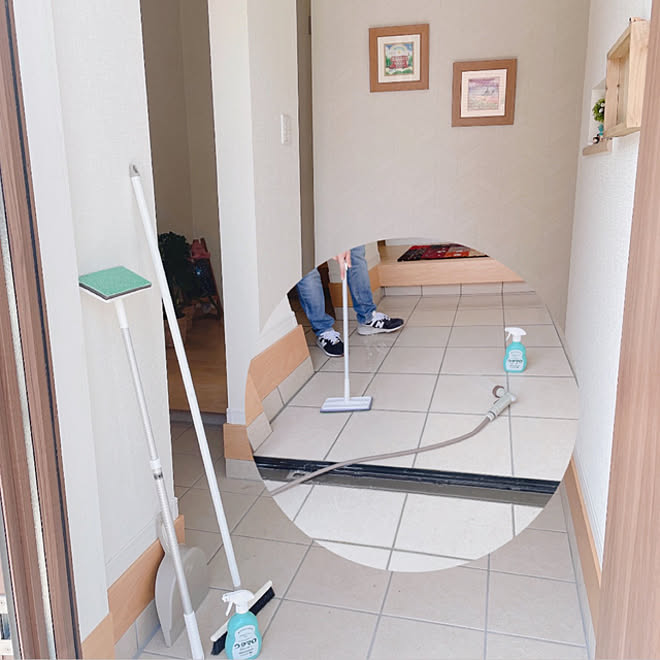 掃除グッズ 掃除 カインズホーム タイルブラシ 玄関掃除 などのインテリア実例 22 03 12 23 11 Roomclip ルームクリップ