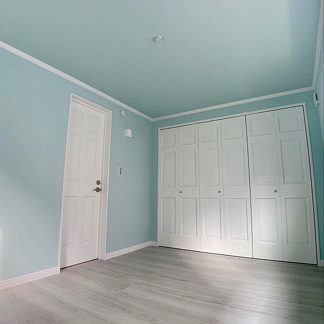 框扉 モールディング Tiffany Blue ティファニーブルーの壁紙 白い家 などのインテリア実例 19 10 17 22 03 41 Roomclip ルームクリップ