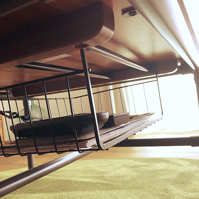 Dcmカーマ 机下収納 即席書類収納 即席収納 突っ張り棒収納 などのインテリア実例 21 05 29 14 11 07 Roomclip ルームクリップ