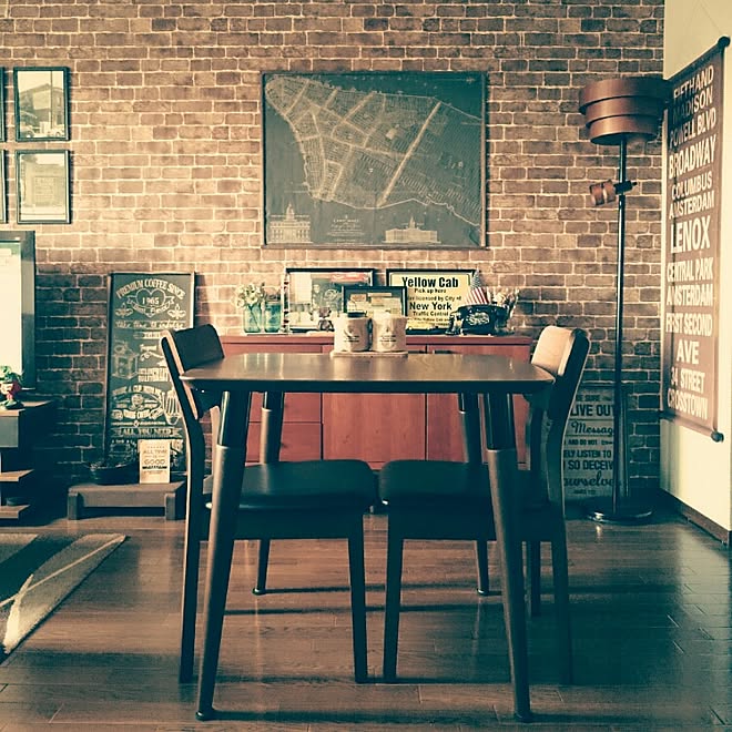 リビング/レンガ壁紙/バスロールサイン/サインボード/スタンドライト...などのインテリア実例 - 2015-11-15 14:21:05