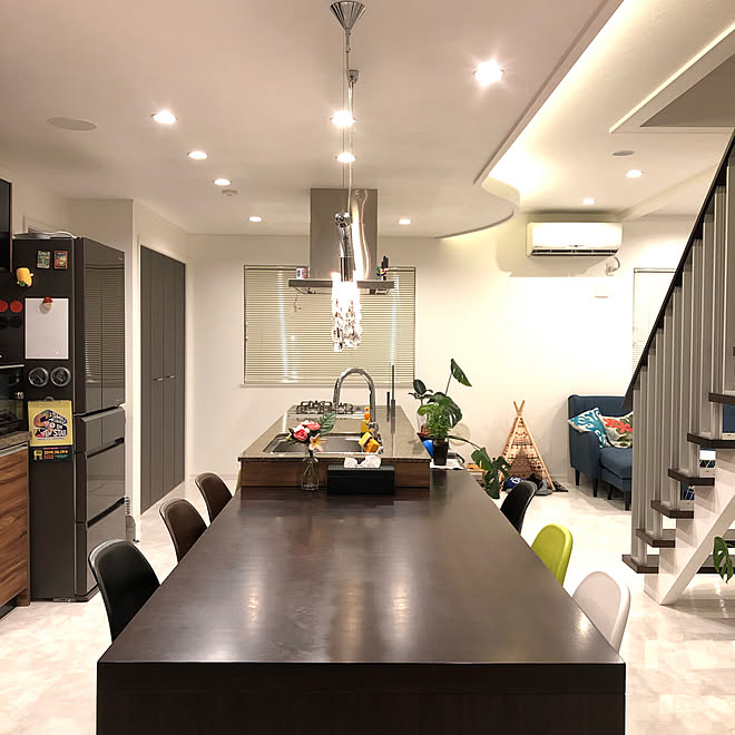 アイランドキッチン 注文住宅 グリーンのある暮らし ダイケンの床 住友不動産 などのインテリア実例 19 08 28 23 14 52 Roomclip ルームクリップ