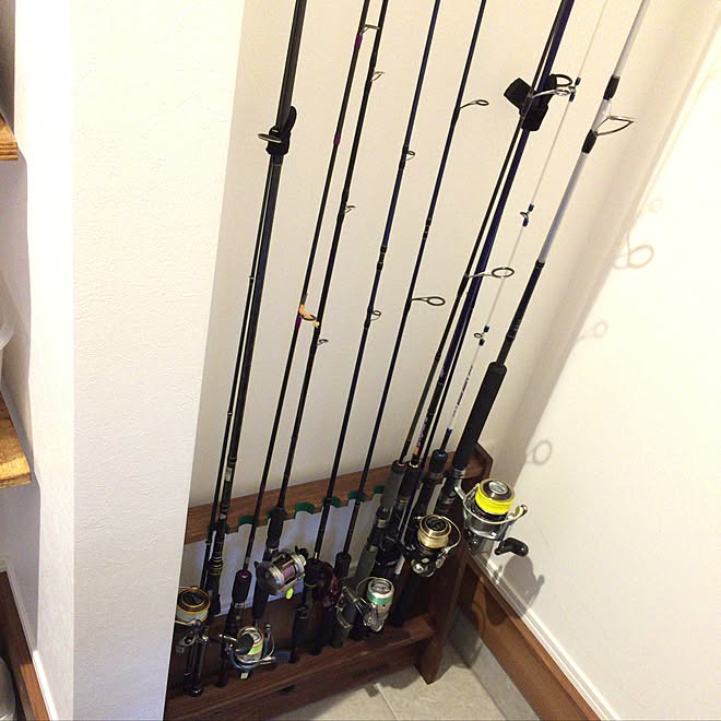 玄関 入り口 釣竿が趣味 釣竿収納 玄関土間 ロッドスタンド などのインテリア実例 17 07 01 18 52 42 Roomclip ルームクリップ