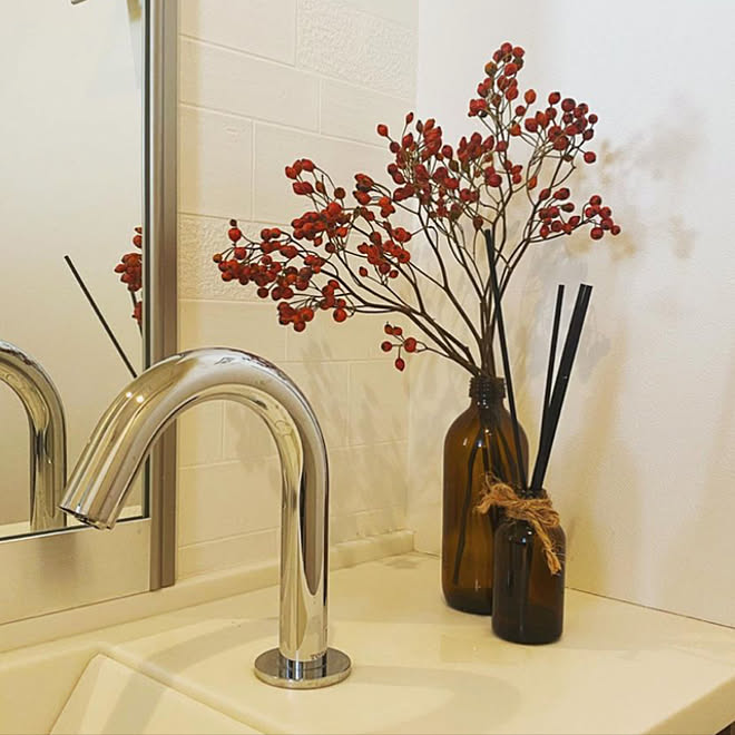 バス トイレ 花のある暮らし 南天の実のインテリア実例 21 09 16 23 55 11 Roomclip ルームクリップ