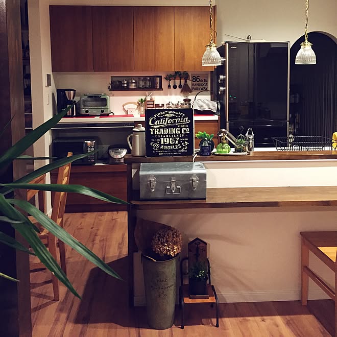 キッチン Rc鹿児島 アンティーク ブリキ雑貨 男前ナチュラル などのインテリア実例 16 06 14 00 45 53 Roomclip ルームクリップ