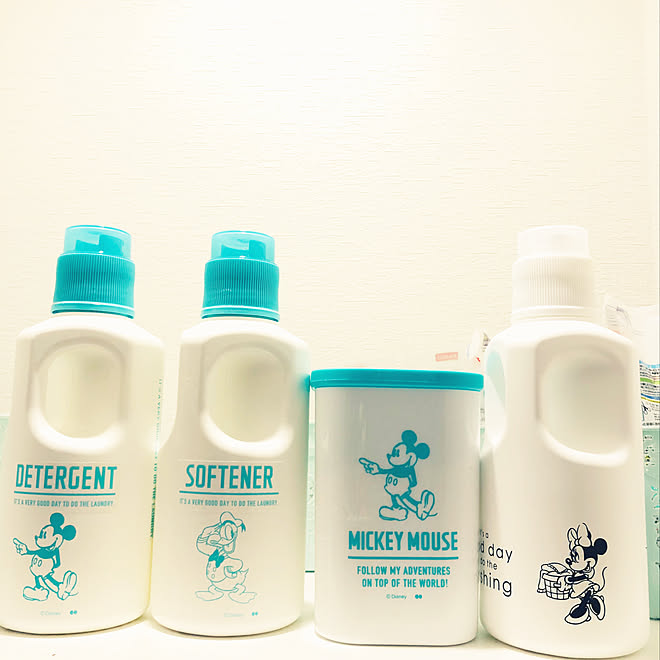 バス トイレ お洗濯する時もディズニーが良い ミニーちゃんのはディズニーストア 中身は洗剤と柔軟剤と重曹とセスキ 新入り などのインテリア実例 19 02 15 10 58 10 Roomclip ルームクリップ