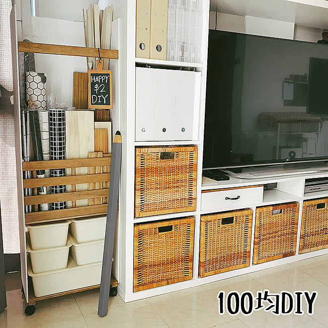 ダイソー/100均DIY/ダイソー木材/IKEA/リビングのインテリア実例 - 2019-12-04 14:27:48