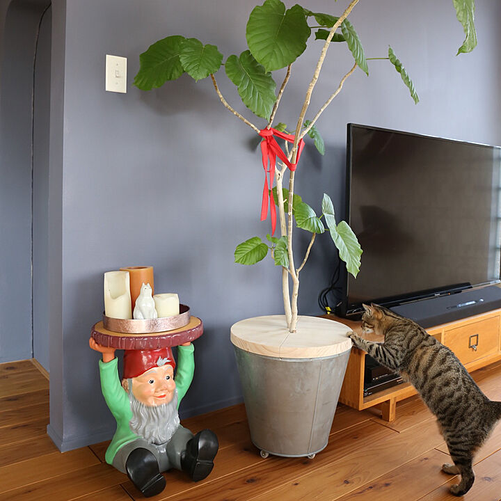 【色: 白2個】[NABESHI] 植木鉢 プランター 観葉植物 猫 ネコ 陶器