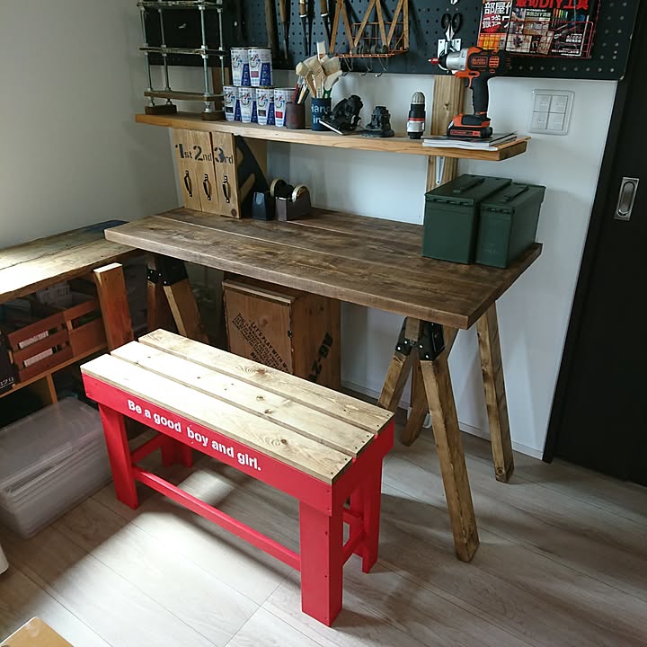 作業台 DIY ベンチ 自転車 スタンド 2×4 ソーホースブラケット インテリア