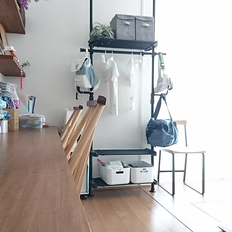 ランドセル置き場/ニトリ/山善/頑丈つっぱりラック/無印良品&hellip;などのインテリア実例 20190602 213957