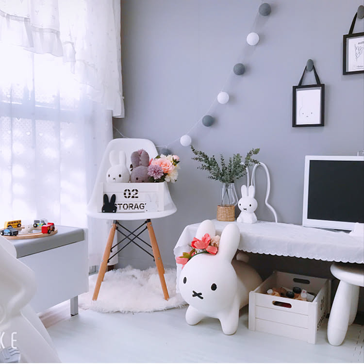 ミッフィー/グレーインテリア/子供部屋/おうち時間/海外インテリアに憧れる&hellip;などのインテリア実例 20210109 1244
