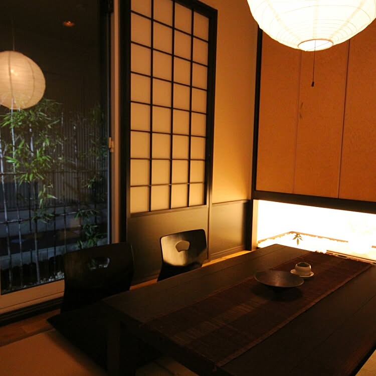 部屋全体/畳/居酒屋風の和室～♪/間接照明/竹のライトアップ&hellip;などのインテリア実例 20150611 075508