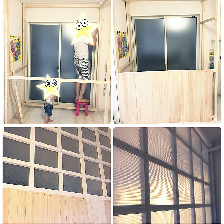採光/掃き出し窓/2×4 ディアウォール/2×4材/ポリカーボネート中空板&hellip;などのインテリア実例 20191028 1316