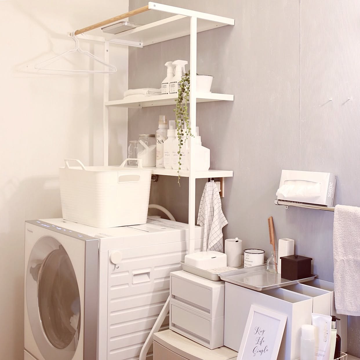 ☆デザイン性の高いランドリーサイドラック　隙間収納 洗濯機サイドラック（洗面所収納/隙間収納）｜通販のベルメゾンネット