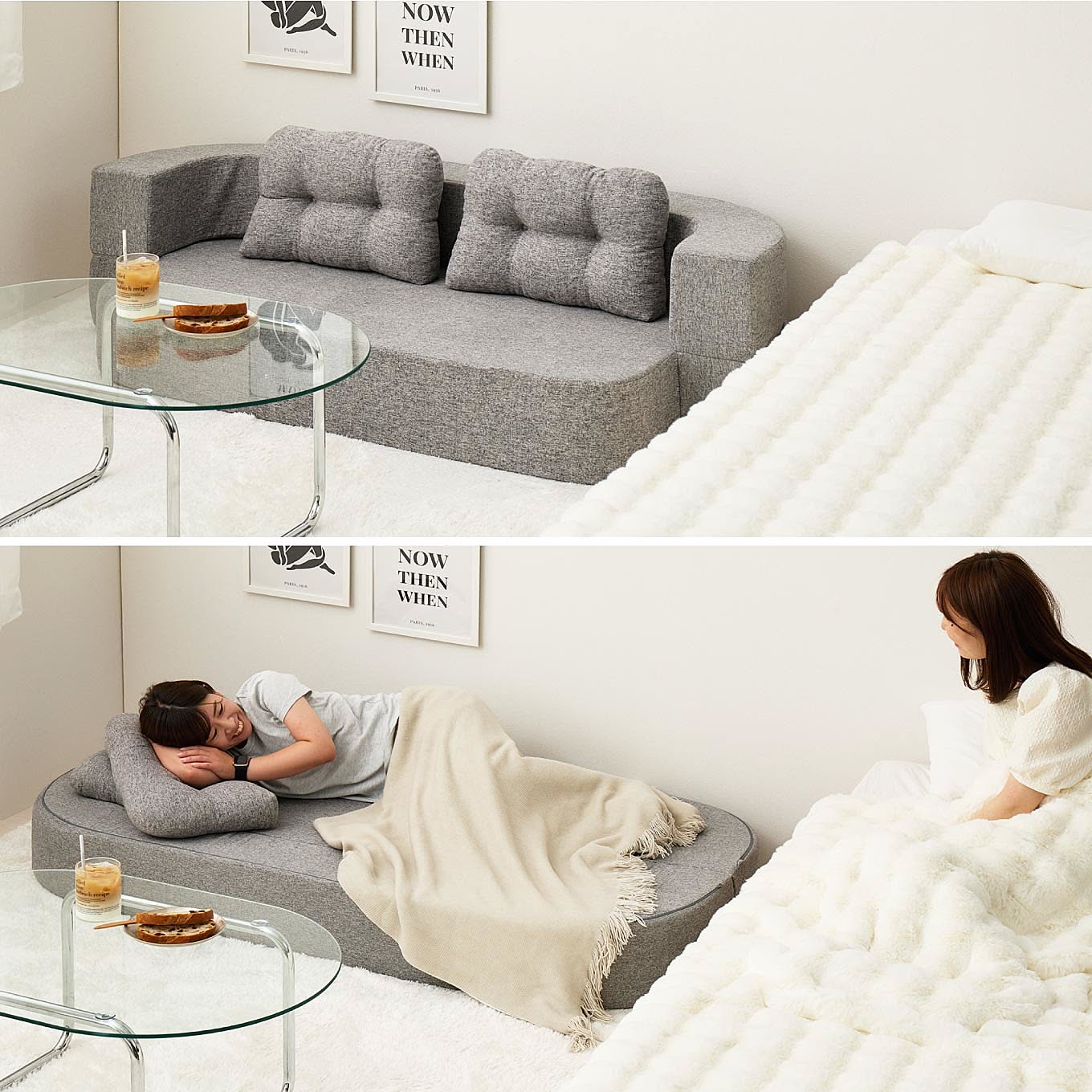 【無料モニター】背もたれを倒すだけでベッドに変身！来客時やおうち時間が充実する「2WAYで使えるフロアソファ ルメール」を5名様にプレゼント！