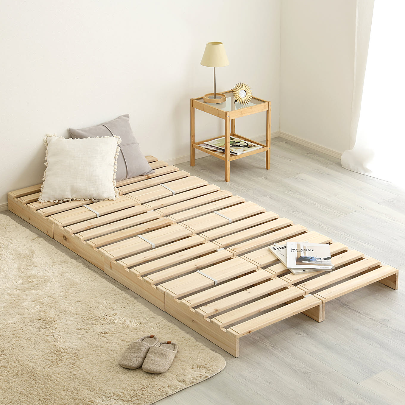 【無料モニター】工具不要で設置も移動も簡単！「天然木すのこパレットベッド」シングルサイズ相当（8枚セット）を3名様にプレゼント！