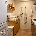 扉付きだからホコリを気にせずスッキリ収納できます♪無印良品のキャビネット