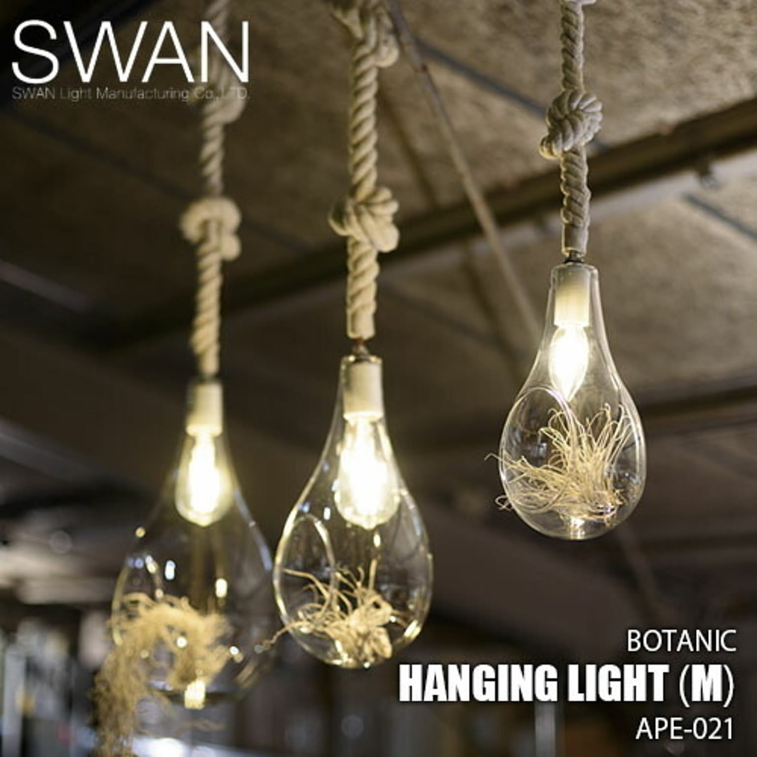 SWAN スワン電器 Another Garden BOTANIC Hanging light (M)  ボタニックハンギングライト(M) APE-021 (LED球付属)ペンダント 天井照明 日本製