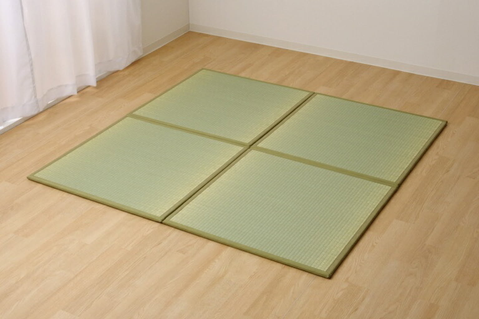 置き畳 半畳 国産 い草ラグ 『あぐら』 ナチュラル 約82×82cm　12枚組【ナチュラル】 