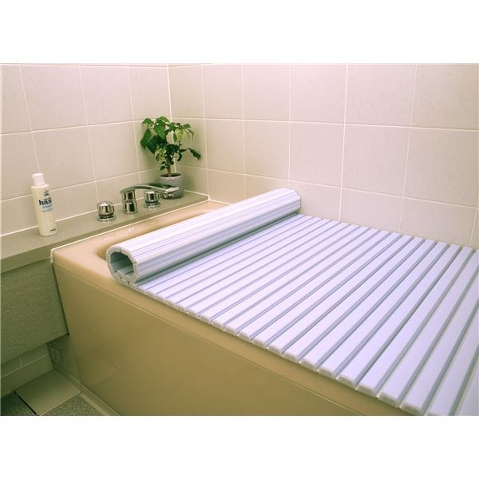 シャッター式風呂ふた/巻きフタ 75cm×140cm用 ブルー SGマーク認定 日本製