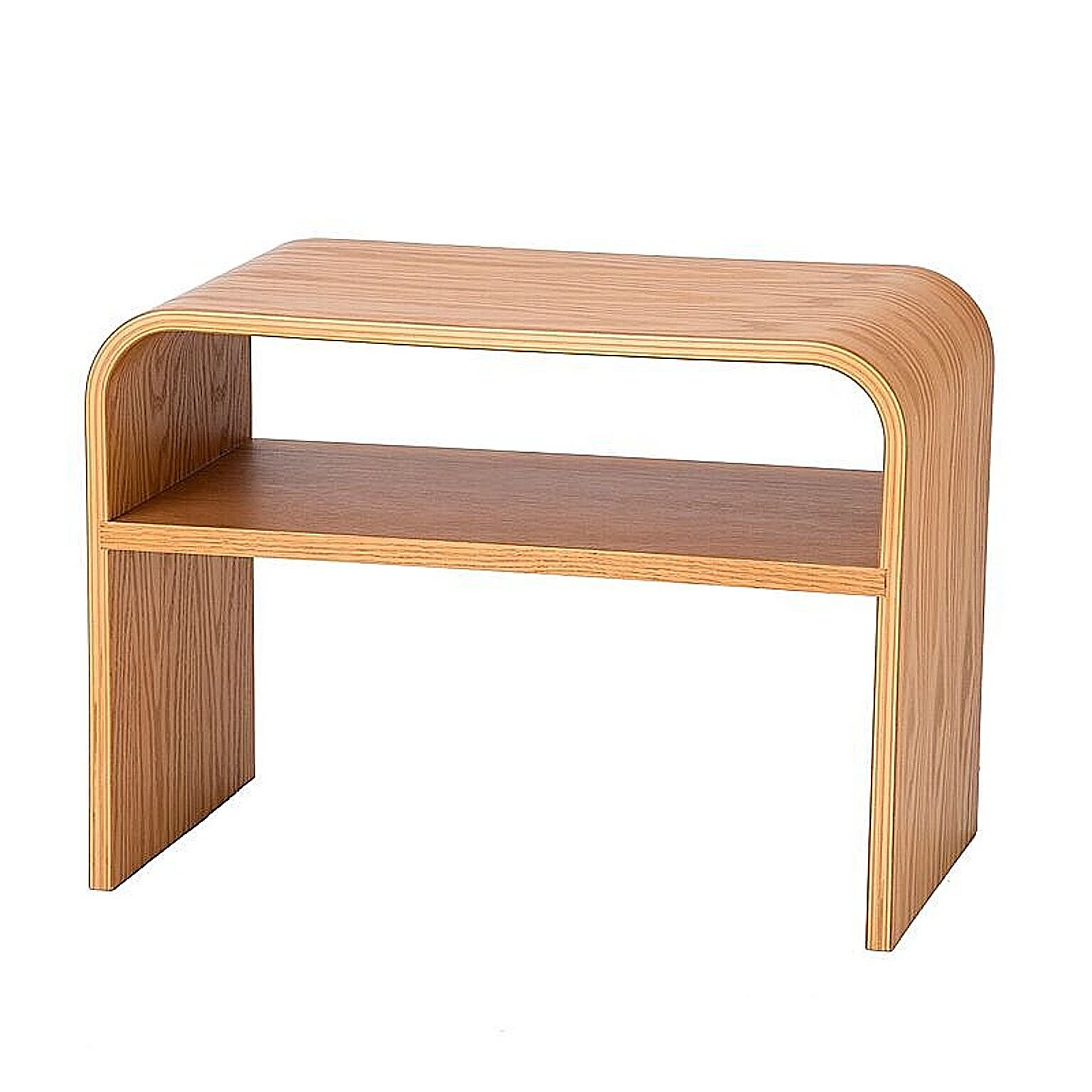 曲げ木 サイドテーブル  "キャストテーブル" 完成品リビングテーブル 木製 縦横OK　棚板付き 多機能 ローテーブル 在宅勤務 テレワーク