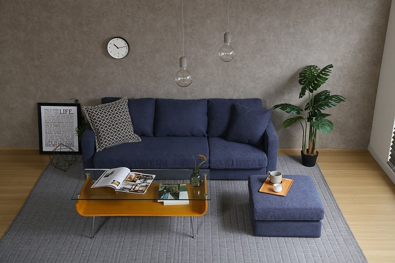 シンプルカウチソファ ブラウン - 通販 | 家具とインテリアの通販