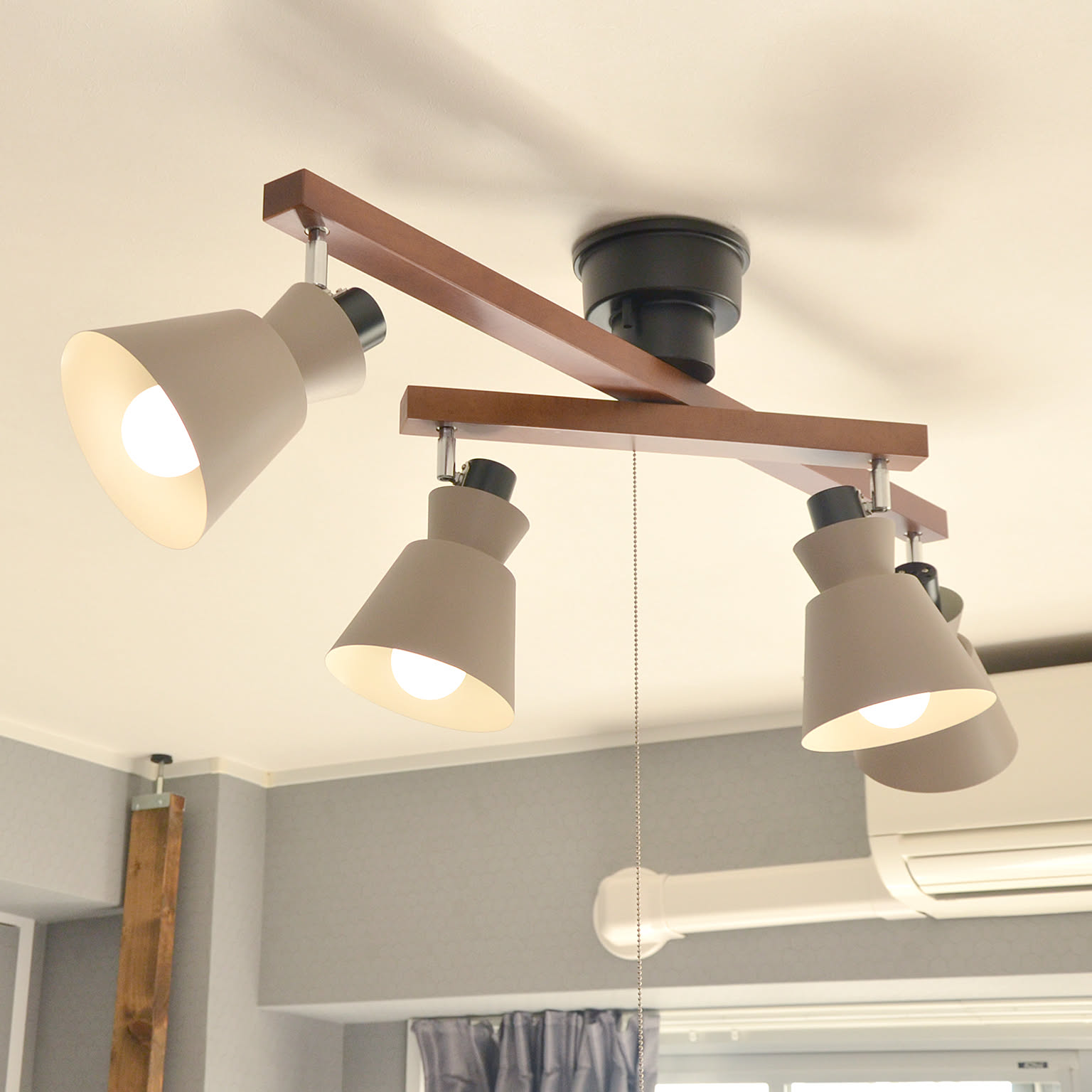 エルックス ROBBIN 4灯シーリングライト ワインレッド - 通販 | 家具と