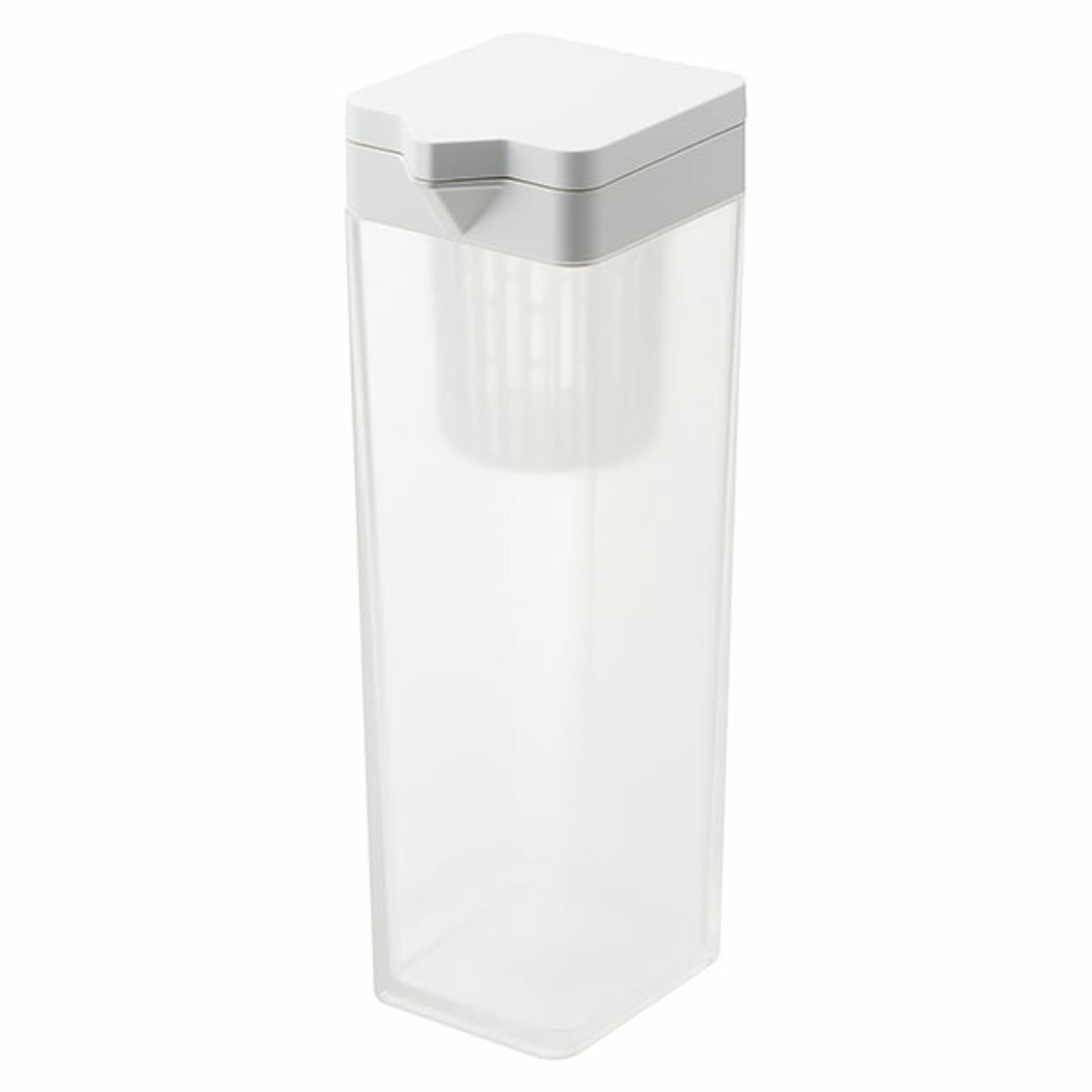 tower タワー (山崎実業) 倒して置ける冷水筒 ティーバッグ入れ付き Pitcher With Tea Bag Insert お茶入れ スリム ドアポケット 冷蔵庫 ピッチャー 冷水ポット