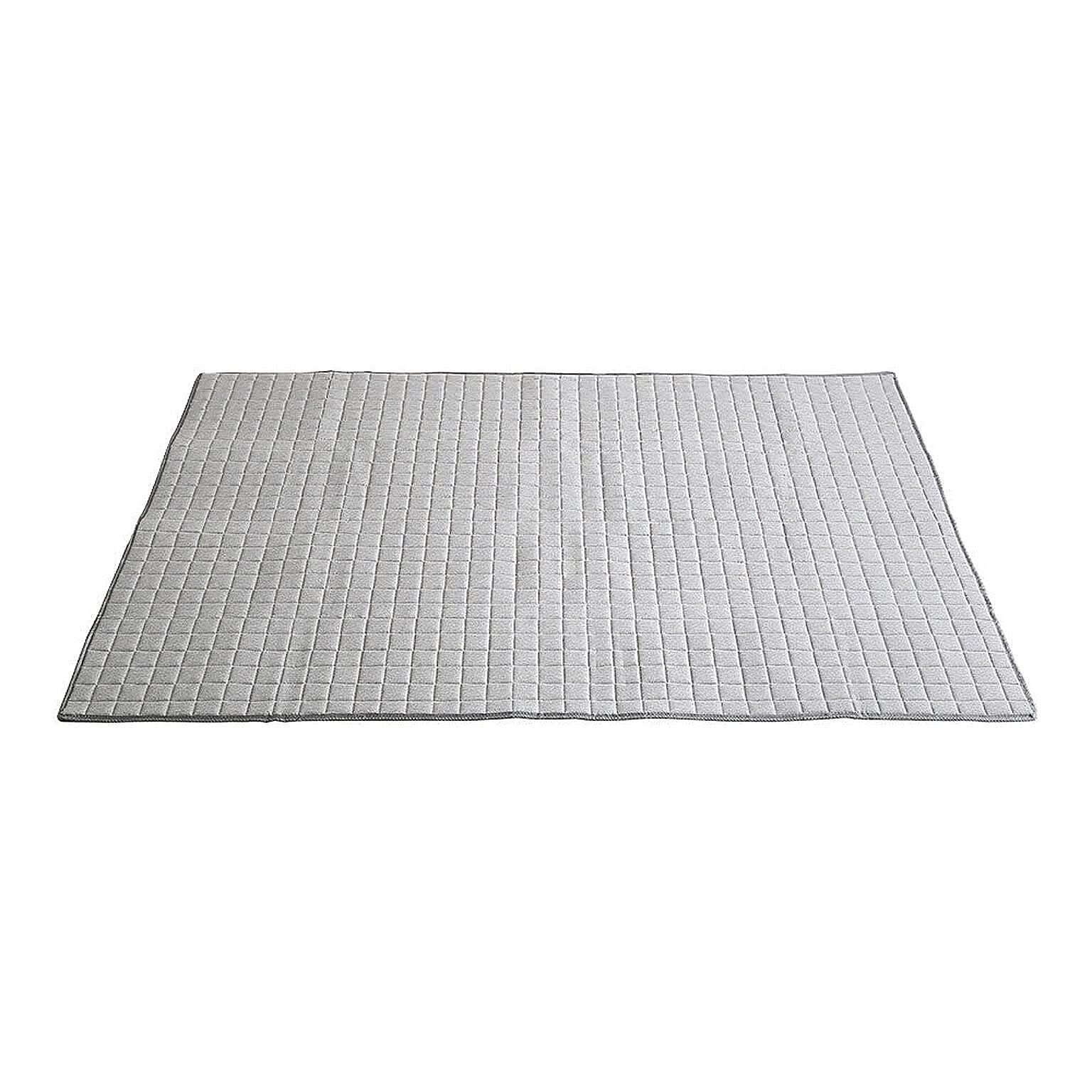 キルティングデニム調ラグSサイズ(130x185cm)オールシーズン、滑り止め付き、手洗い対応【Derid-デリッド-】