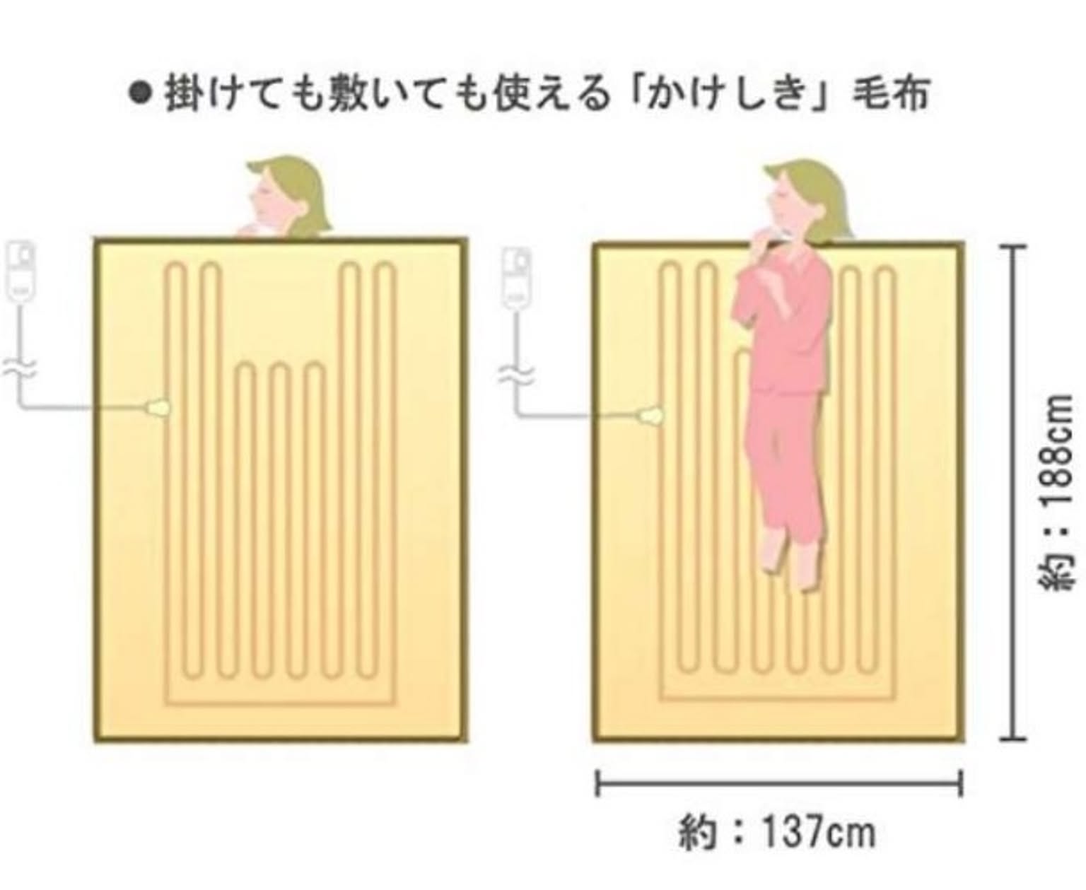 Panasonic 電気毛布 洗える 電気かけしき毛布 シングルMサイズ