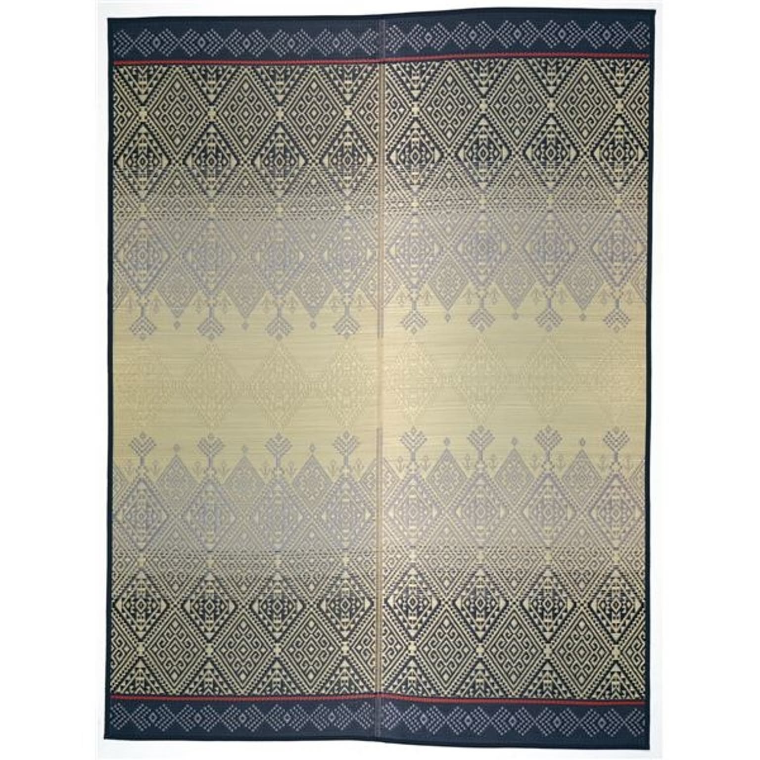 い草 ラグマット/絨毯 【約191×250cm ブルー】 裏貼り仕様 表面：イ草100％ 縁：綿100％ 『KOGIN』 〔リビング〕【代引不可】