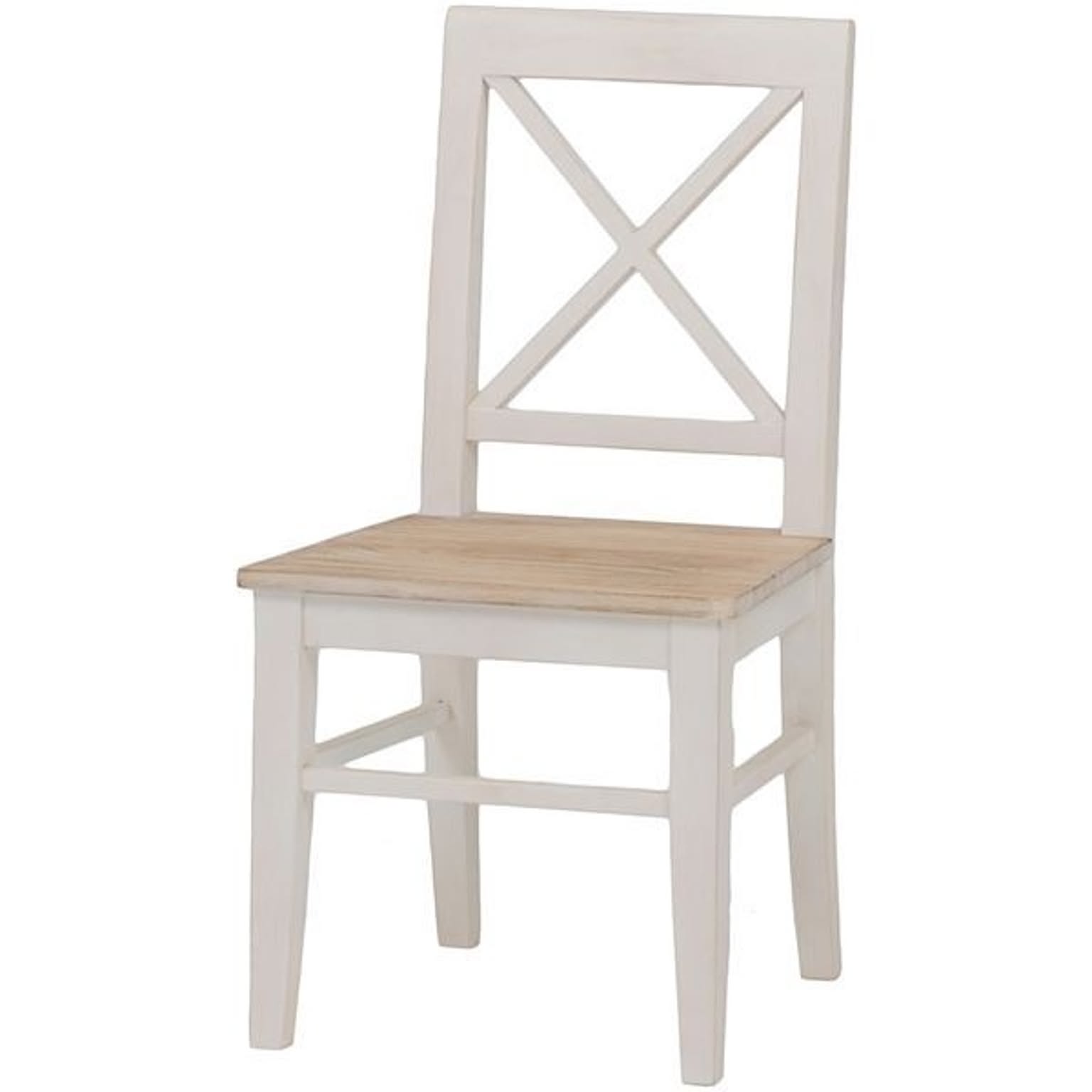 ダイニングチェア/リビングチェア 木製 座面：桐材 アンティーク調 ホワイト(白) 