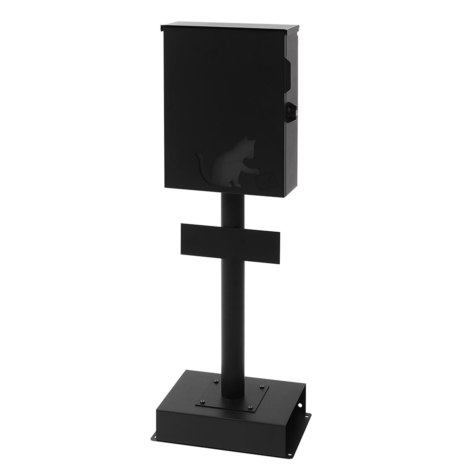 ヤマソロ 1年保証 ポスト 置き型 スタンドポスト おしゃれ A4対応 猫 ねこ ハンドル錠 鍵付き 郵便ポスト 北欧 メール便 戸建て ミ