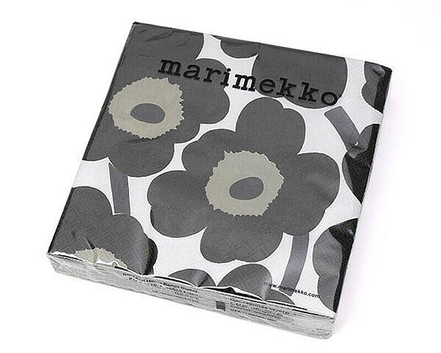 マリメッコ ペーパーナプキン ウニッコ ホワイト/ブラック 33x33cm 20枚入り marimekko UNIKKO