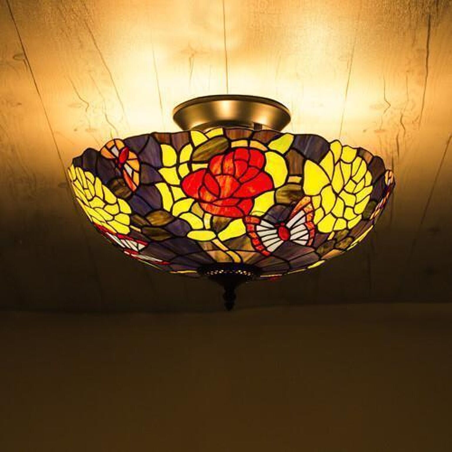 シーリングライト ステンドグラス Vitrail ローズドレ 天井照明