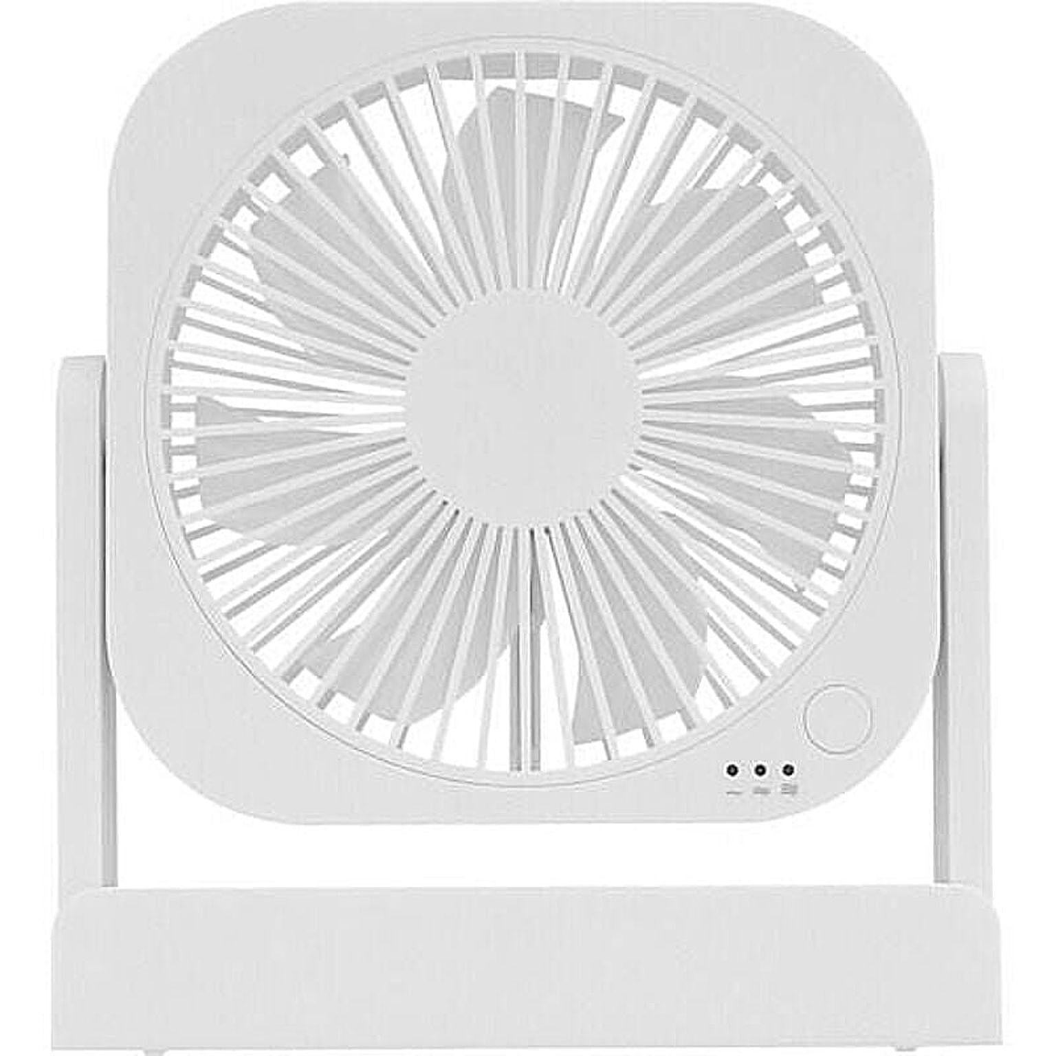 どこでもFAN 扇風機 薄型 卓上 コンパクト 3WAY電源 ホワイト TOPLAND SF-DF15WT