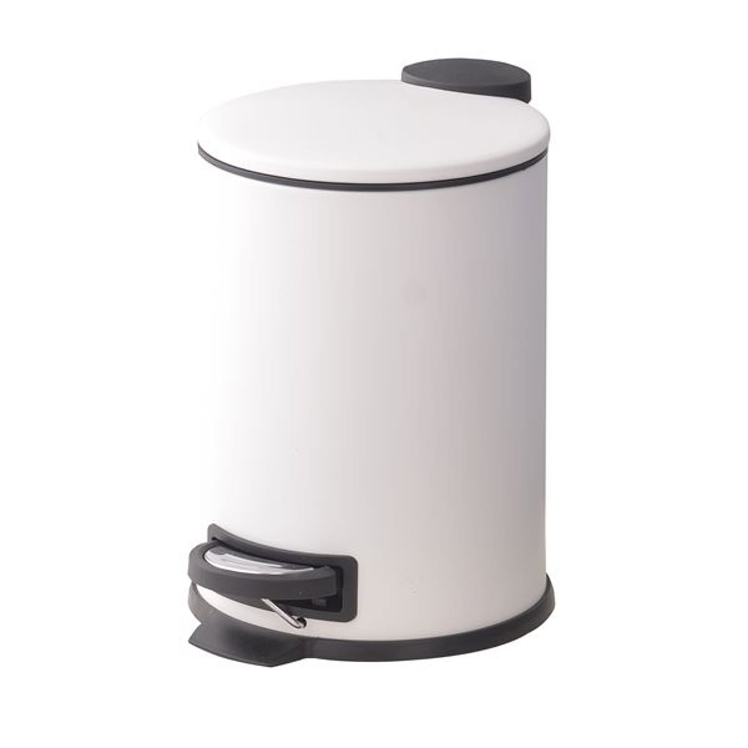 ゴミ箱 ダストボックス 幅18cm 3L ホワイト スチール ペダル式 ふた付き 中容器付き トラッシュカン キッチン 店舗