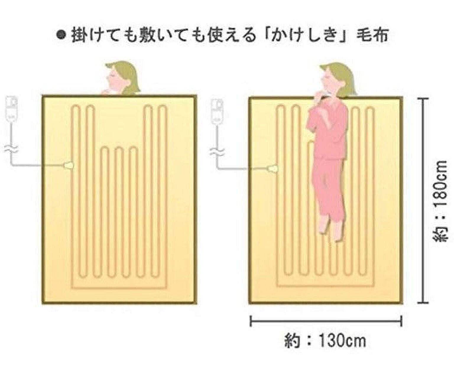 Panasonic 電気毛布 洗える 電気かけしき毛布 180×130cm グリーン