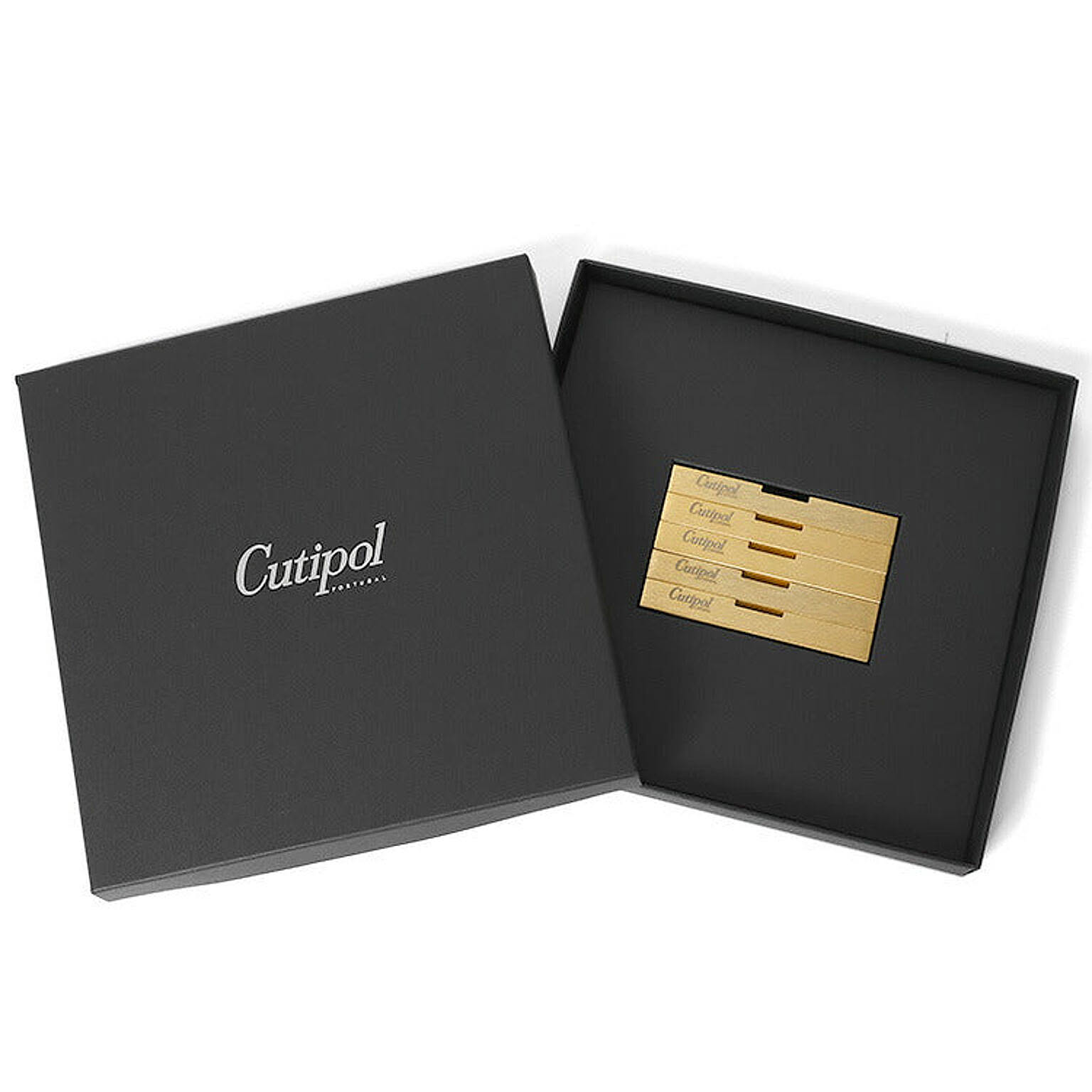クチポール マットゴールド 箸置き（ロゴ入り） 5点セット ギフトボックス入り Cutipol