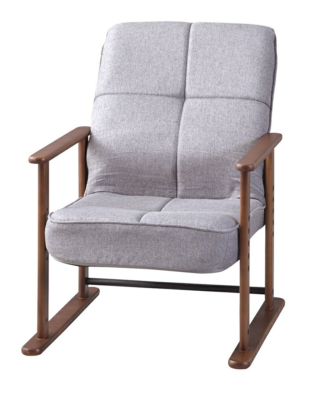 高座椅子S W56×D56.5〜74.5×H67.5〜85×SH29/32/35/38 グレー 高座椅子 座椅子 7段階リクライニング 4段階高さ調節 シンプル 折りたたみ ゆったり ブラウン グレー