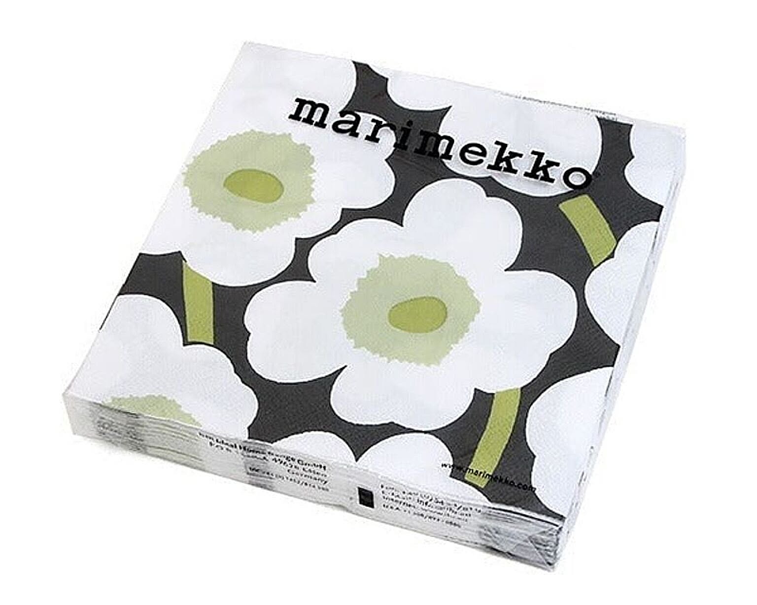 マリメッコ ペーパーナプキン ウニッコ ブラック/ホワイト 33x33cm 20枚入り 552607 marimekko UNIKKO